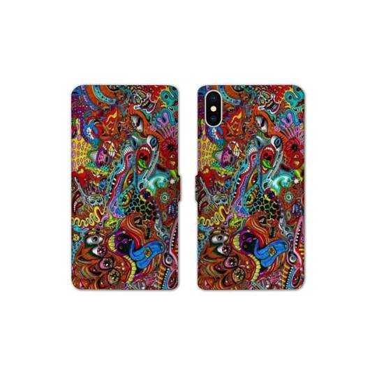 Housse cuir portefeuille Samsung Galaxy A10 Psychedelic Yeux