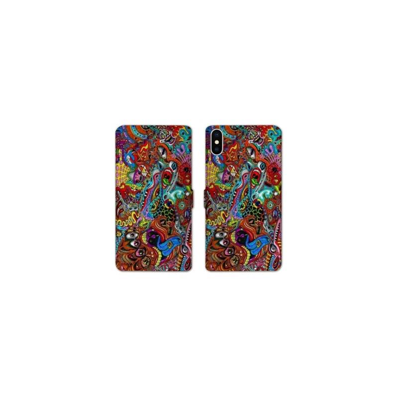 Housse cuir portefeuille Samsung Galaxy A10 Psychedelic Yeux