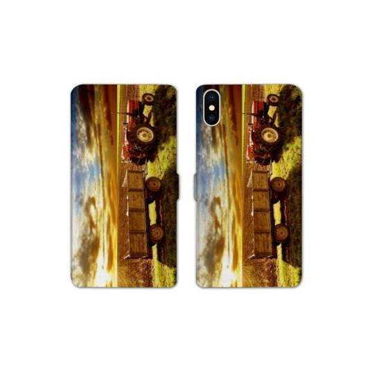 Housse cuir portefeuille Samsung Galaxy A10 Agriculture Tracteur color