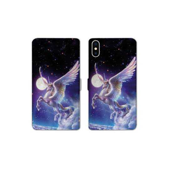 Housse cuir portefeuille Samsung Galaxy A10 Licorne Céleste