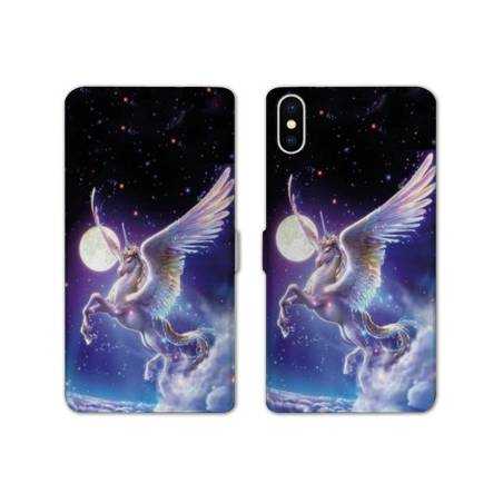 Housse cuir portefeuille Samsung Galaxy A10 Licorne Céleste