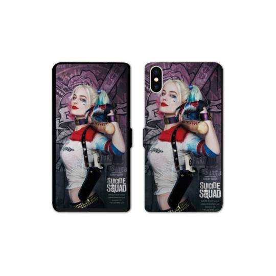 Housse cuir portefeuille Samsung Galaxy A10 Harley Quinn Batte
