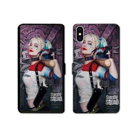 Housse cuir portefeuille Samsung Galaxy A10 Harley Quinn Batte