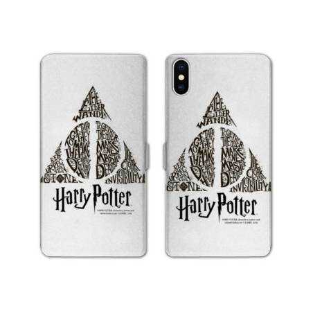 Housse cuir portefeuille Samsung Galaxy A10 WB License harry potter pattern triangle Blanc