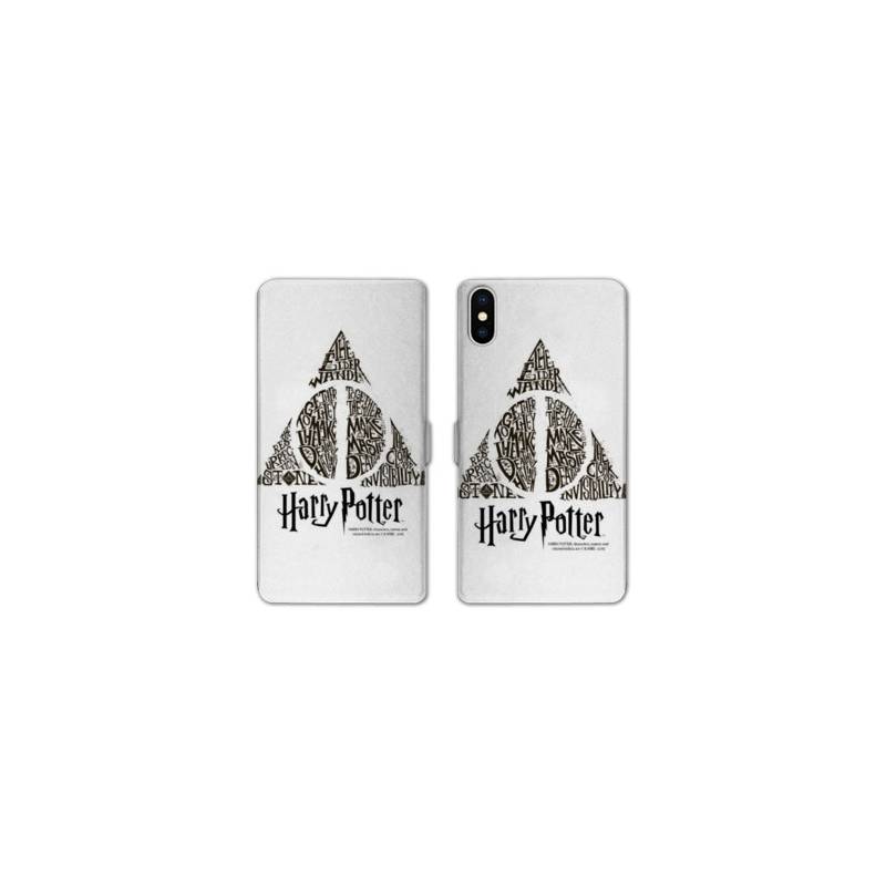 Housse cuir portefeuille Samsung Galaxy A10 WB License harry potter pattern triangle Blanc