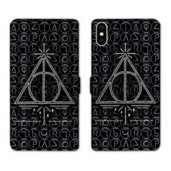 Housse cuir portefeuille Samsung Galaxy A10 WB License harry potter pattern triangle noir