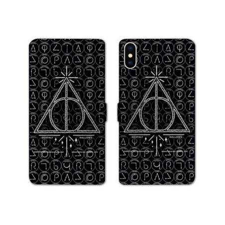 Housse cuir portefeuille Samsung Galaxy A10 WB License harry potter pattern triangle noir