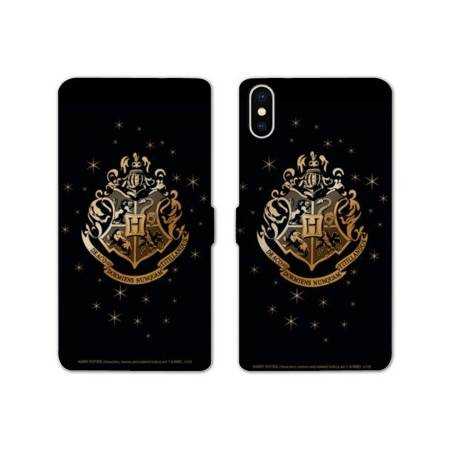 Housse cuir portefeuille Samsung Galaxy A10 WB License harry potter pattern Poudlard