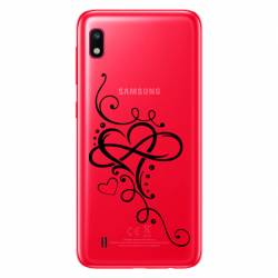 Coque transparente Samsung Galaxy A10 feminine cœur infini