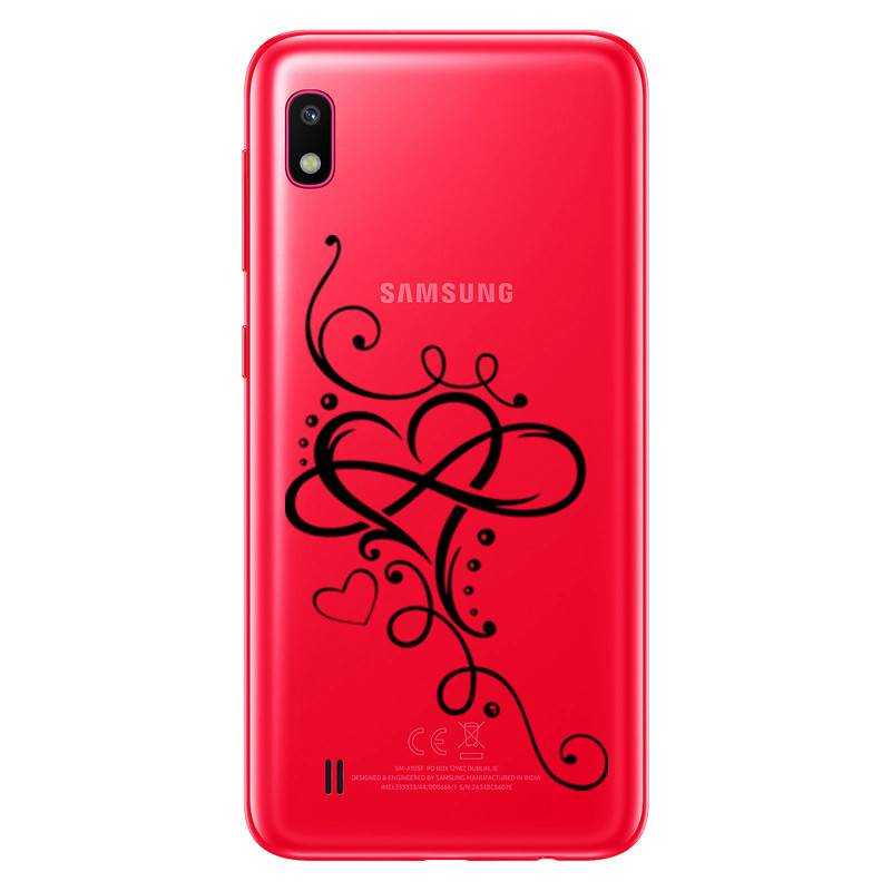 Coque transparente Samsung Galaxy A10 feminine cœur infini