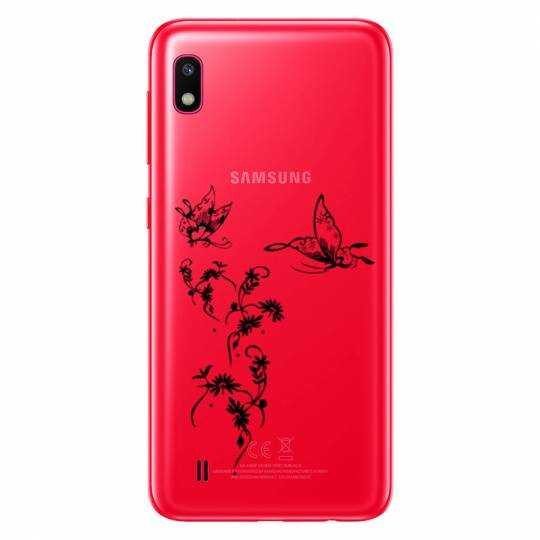 Coque transparente Samsung Galaxy A10 feminine envol fleur