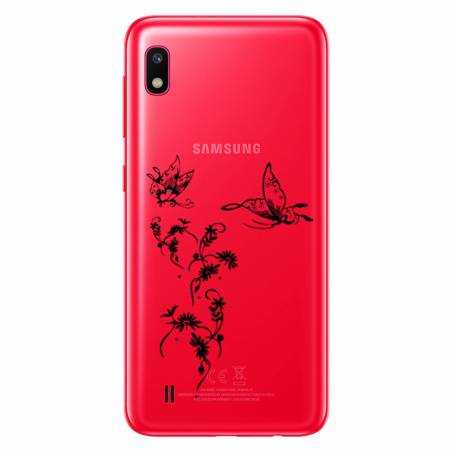 Coque transparente Samsung Galaxy A10 feminine envol fleur