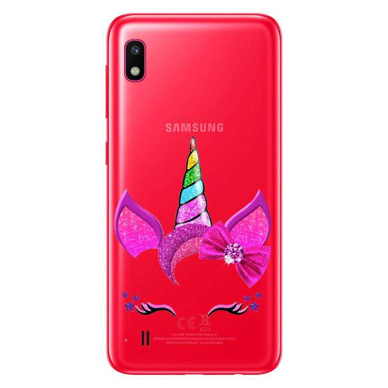 Coque transparente Samsung Galaxy A10 Licorne paillette
