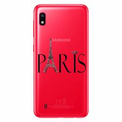 Coque transparente Samsung Galaxy A10 Paris noir
