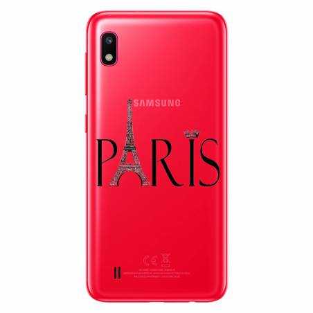 Coque transparente Samsung Galaxy A10 Paris noir