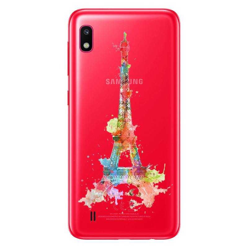 Coque transparente Samsung Galaxy A10 Tour eiffel colore
