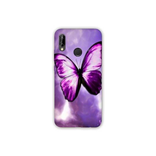 Coque Samsung Galaxy A20e papillons violet et blanc