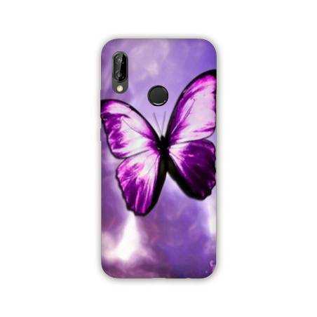 Coque Samsung Galaxy A20e papillons violet et blanc