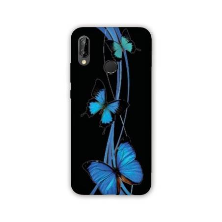 Coque Samsung Galaxy A20e papillons bleu