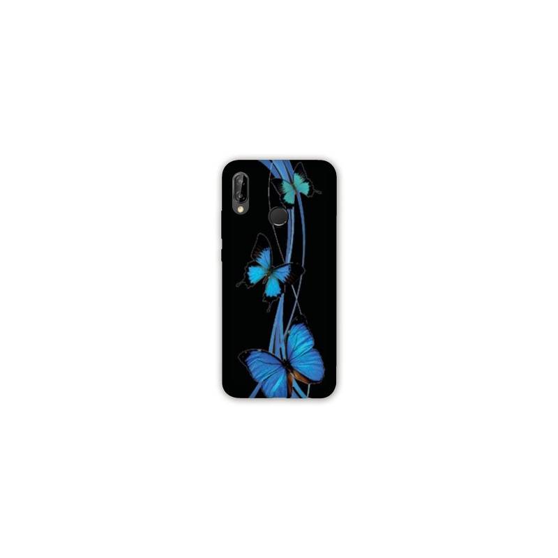 Coque Samsung Galaxy A20e papillons bleu
