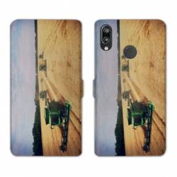 Housse cuir portefeuille Samsung Galaxy A20e Agriculture Moissonneuse