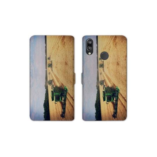 Housse cuir portefeuille Samsung Galaxy A20e Agriculture Moissonneuse