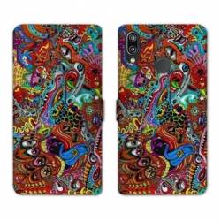 Housse cuir portefeuille Samsung Galaxy A20e Psychedelic Yeux