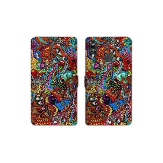 Housse cuir portefeuille Samsung Galaxy A20e Psychedelic Yeux