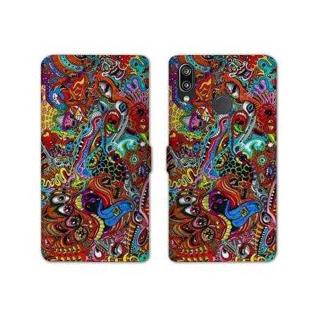 Housse cuir portefeuille Samsung Galaxy A20e Psychedelic Yeux