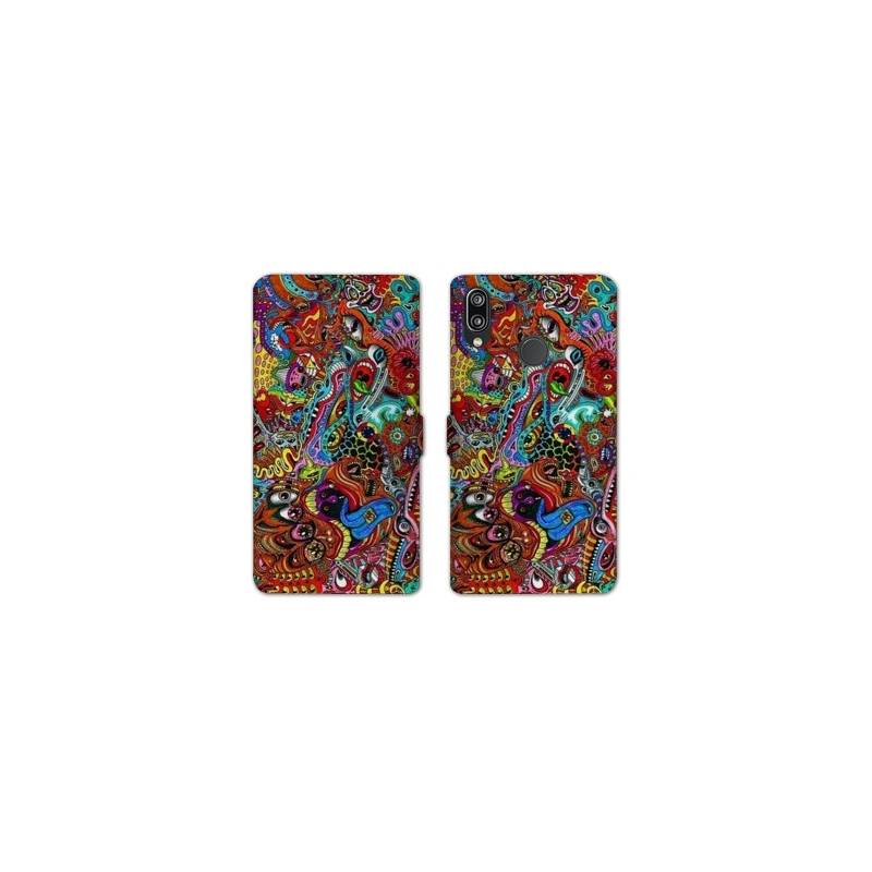 Housse cuir portefeuille Samsung Galaxy A20e Psychedelic Yeux