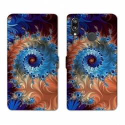 Housse cuir portefeuille Samsung Galaxy A20e Psychedelic Spirale