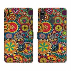 Housse cuir portefeuille Samsung Galaxy A20e Psychedelic Roue