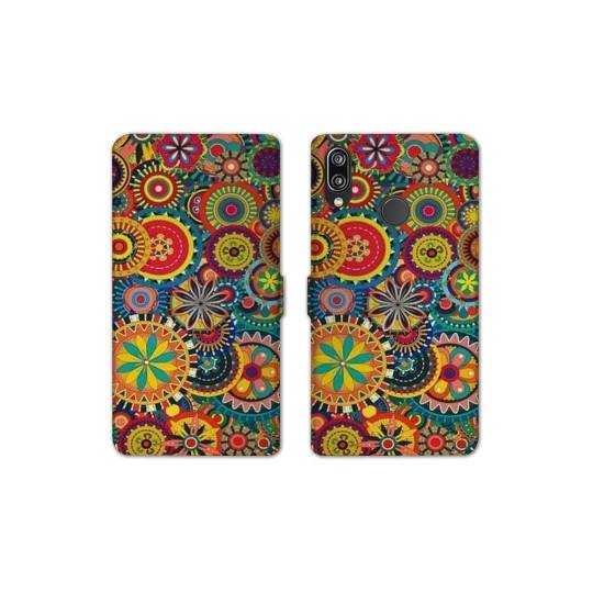Housse cuir portefeuille Samsung Galaxy A20e Psychedelic Roue