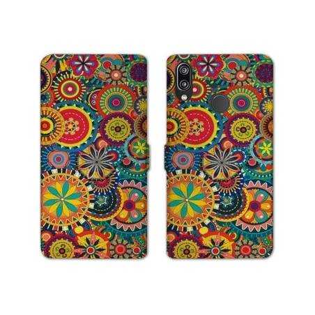 Housse cuir portefeuille Samsung Galaxy A20e Psychedelic Roue