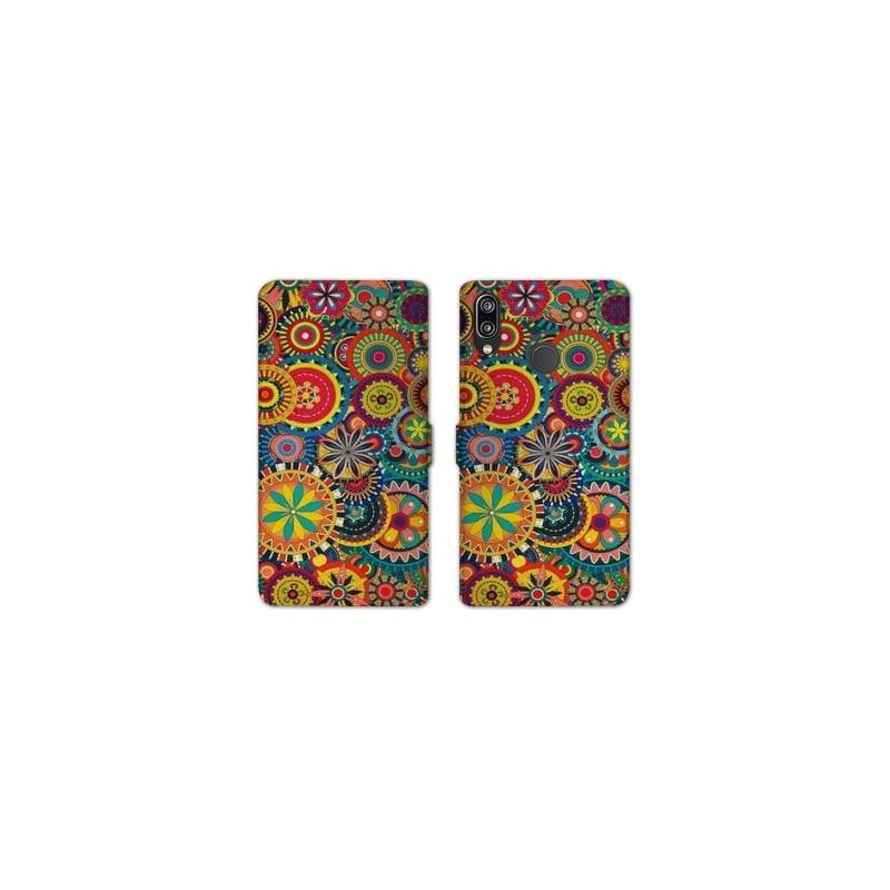 Housse cuir portefeuille Samsung Galaxy A20e Psychedelic Roue