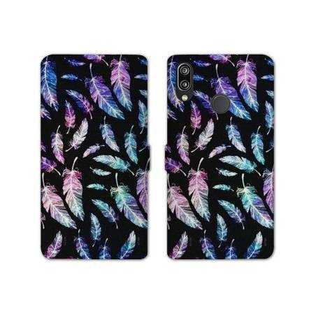 Housse cuir portefeuille Samsung Galaxy A20e Psychedelic Plume