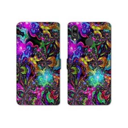Housse cuir portefeuille Samsung Galaxy A20e Psychedelic colore