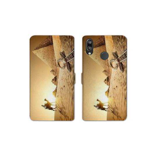 Housse cuir portefeuille Samsung Galaxy A20e Egypte Chameau