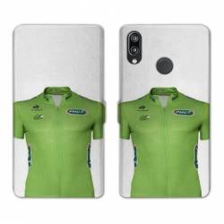 Housse cuir portefeuille Samsung Galaxy A20e Cyclisme Maillot vert