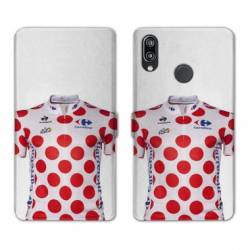 Housse cuir portefeuille Samsung Galaxy A20e Cyclisme Maillot pois