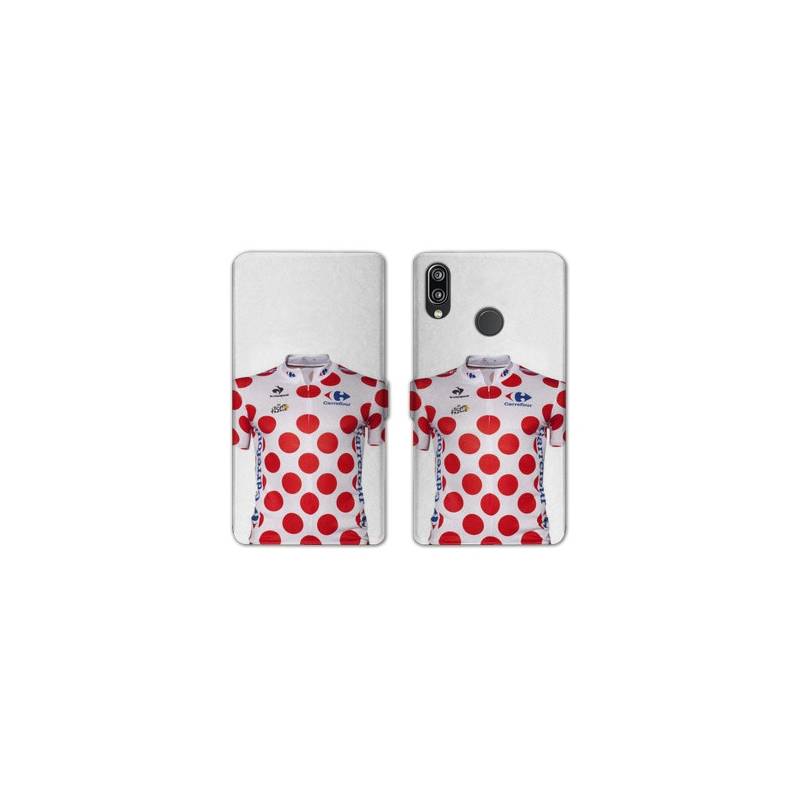 Housse cuir portefeuille Samsung Galaxy A20e Cyclisme Maillot pois