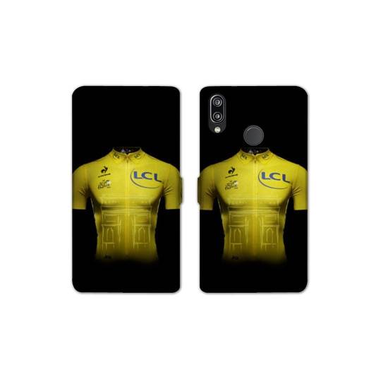 Housse cuir portefeuille Samsung Galaxy A20e Cyclisme Maillot jaune
