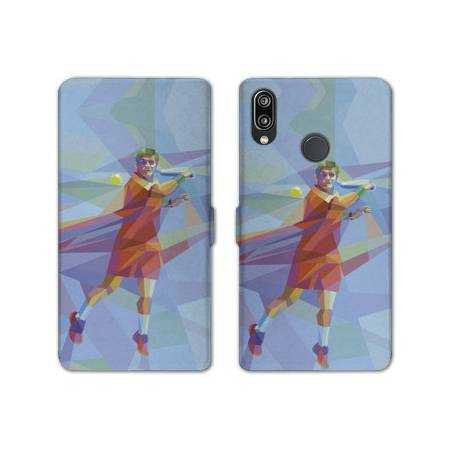 Housse cuir portefeuille Samsung Galaxy A20e Tennis Revers Bleu