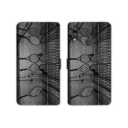 Housse cuir portefeuille Samsung Galaxy A20e Tennis Raquette Vintage