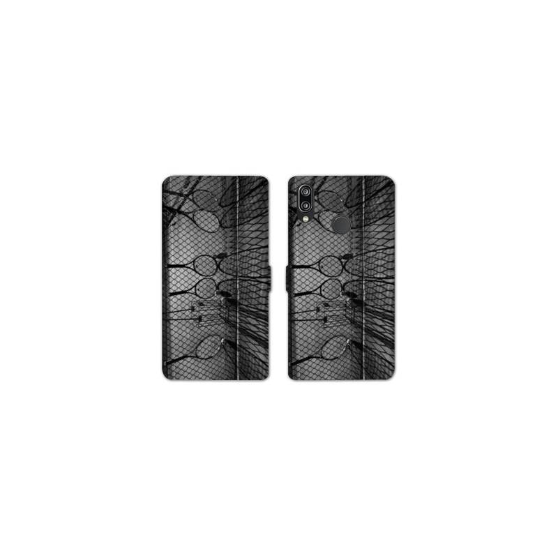 Housse cuir portefeuille Samsung Galaxy A20e Tennis Raquette Vintage