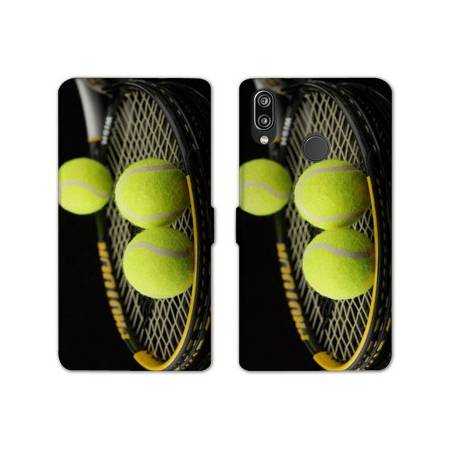 Housse cuir portefeuille Samsung Galaxy A20e Tennis Balls