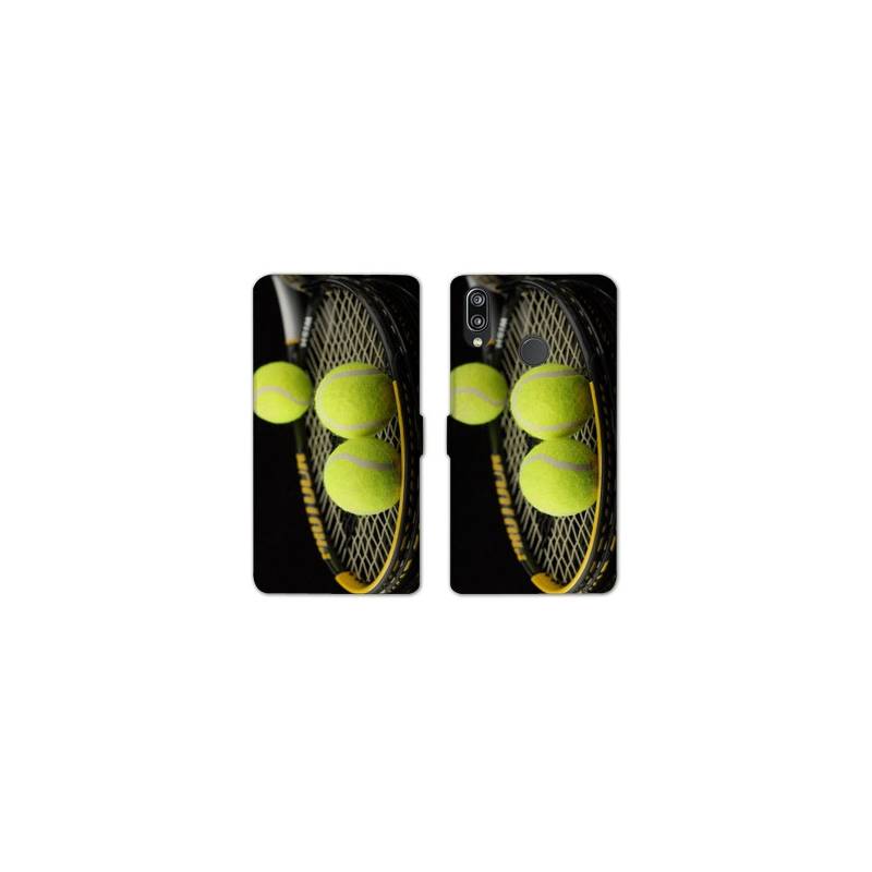 Housse cuir portefeuille Samsung Galaxy A20e Tennis Balls
