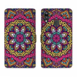 Housse cuir portefeuille Samsung Galaxy A20e Etnic abstrait Rosas rose