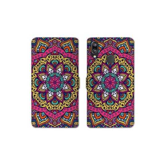 Housse cuir portefeuille Samsung Galaxy A20e Etnic abstrait Rosas rose