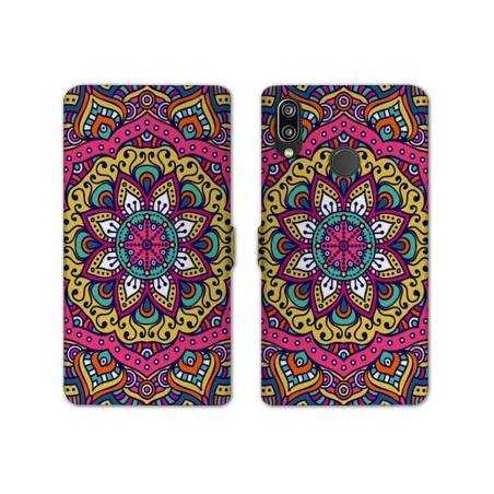 Housse cuir portefeuille Samsung Galaxy A20e Etnic abstrait Rosas rose